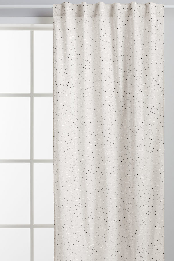 H&M HOME 2-pack Patterned Cotton Curtains White/spotted