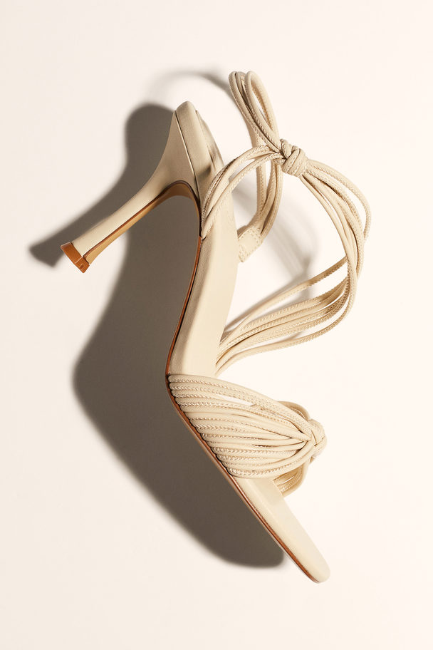 H&M Heeled Strappy Sandals Light Beige