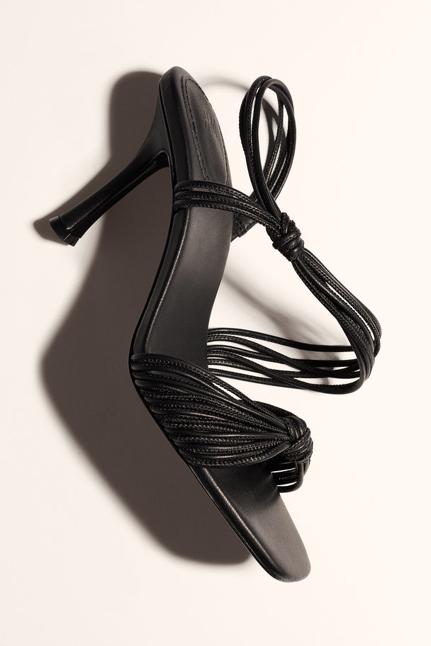 H&M Heeled Strappy Sandals Black