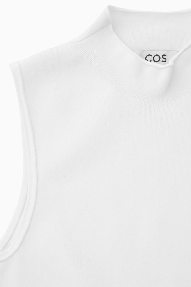 COS Cropped Knitted Sleeveless Top White