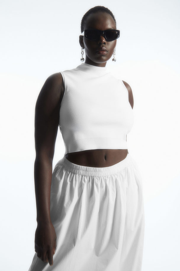 COS Cropped Knitted Sleeveless Top White