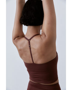 Softmove™ Cropped Sports Vest Top Rust Brown