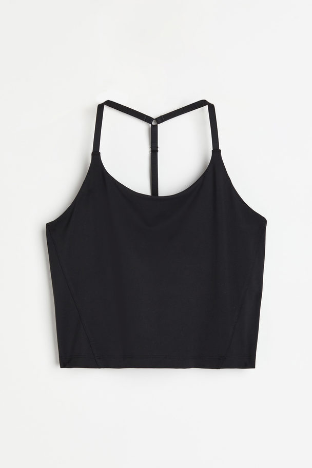 H&M DryMove™ Kurzes Sport-Tanktop Schwarz