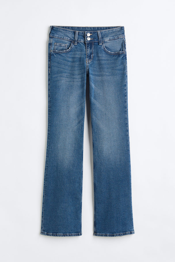 H&M Flared Low Jeans Blau