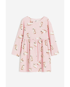 Cotton Jersey Dress Light Pink/bunnies