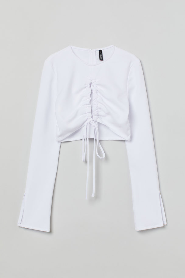 H&M Bluse mit Cut-out Weiß