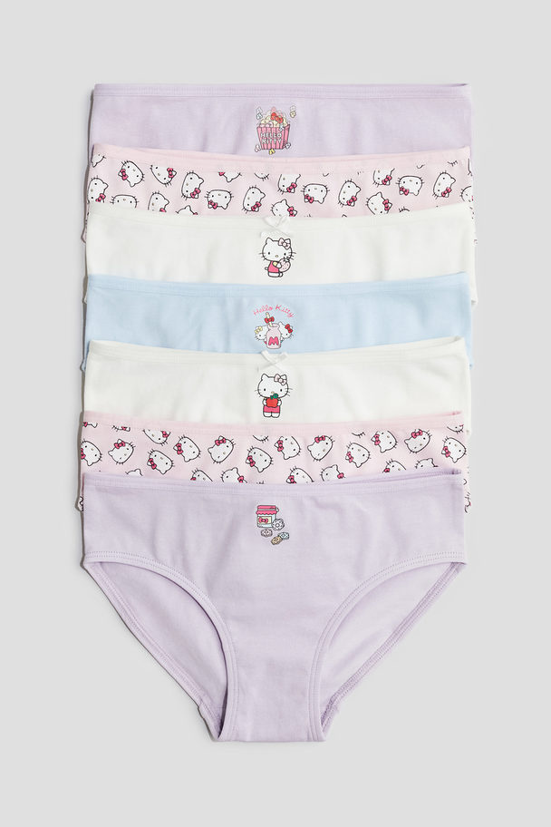 H&M 7-pack Cotton Briefs Light Purple/hello Kitty