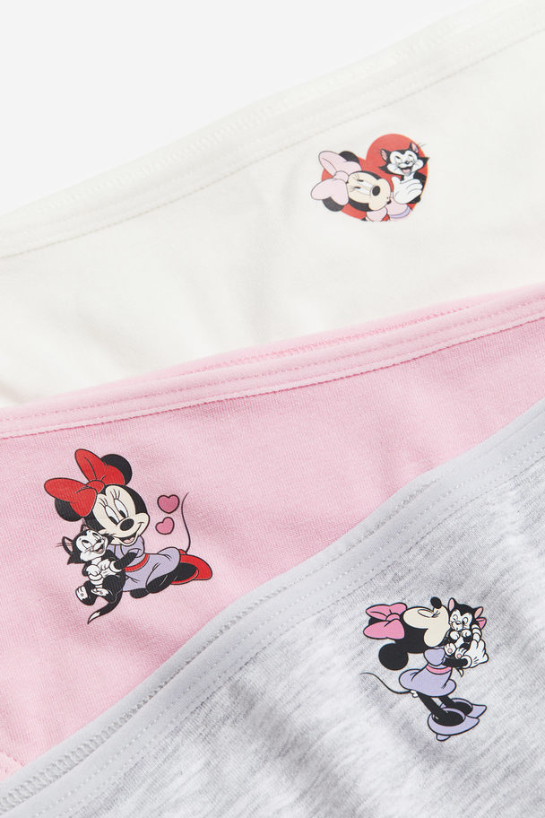 H&M 7-pack Cotton Briefs Light Pink/minnie Mouse