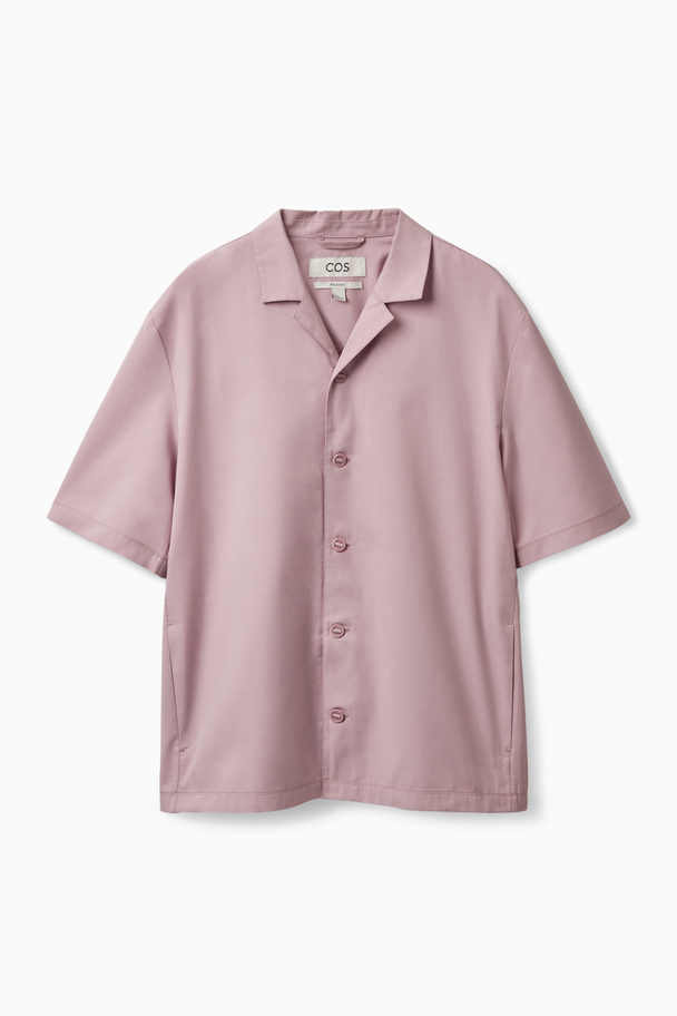 COS Relaxed-fit Camp-collar Shirt Light Pink