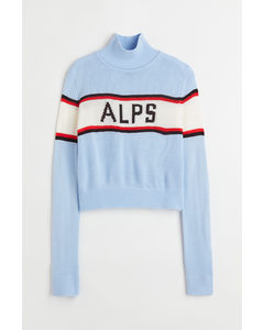 Pullover mit Intarsien Hellblau/Alps