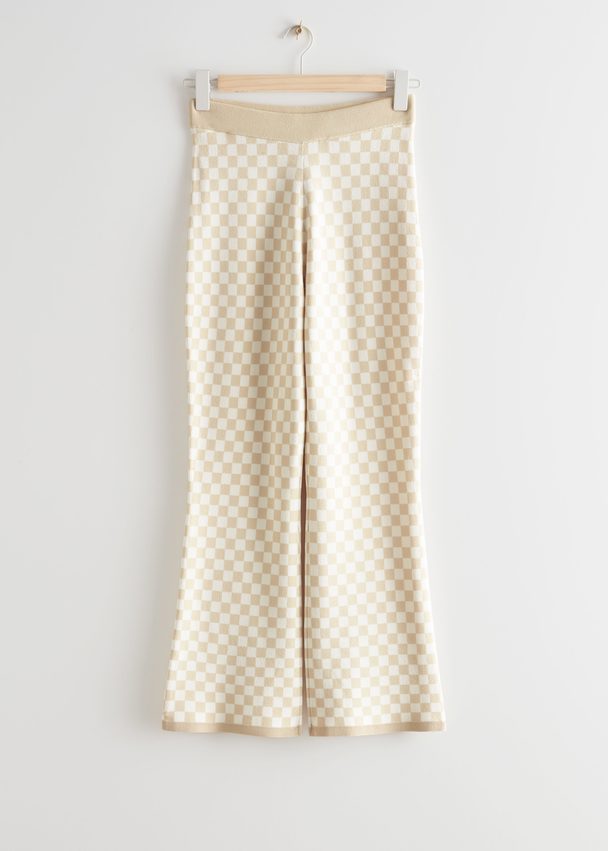 & Other Stories Checkered Trousers Cream Checks