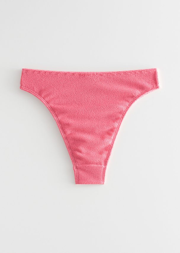 & Other Stories Textured Tanga Bikini Briefs Pink