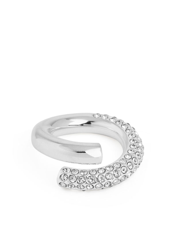 ARKET Silver-plated Rhinestone Ring Silver