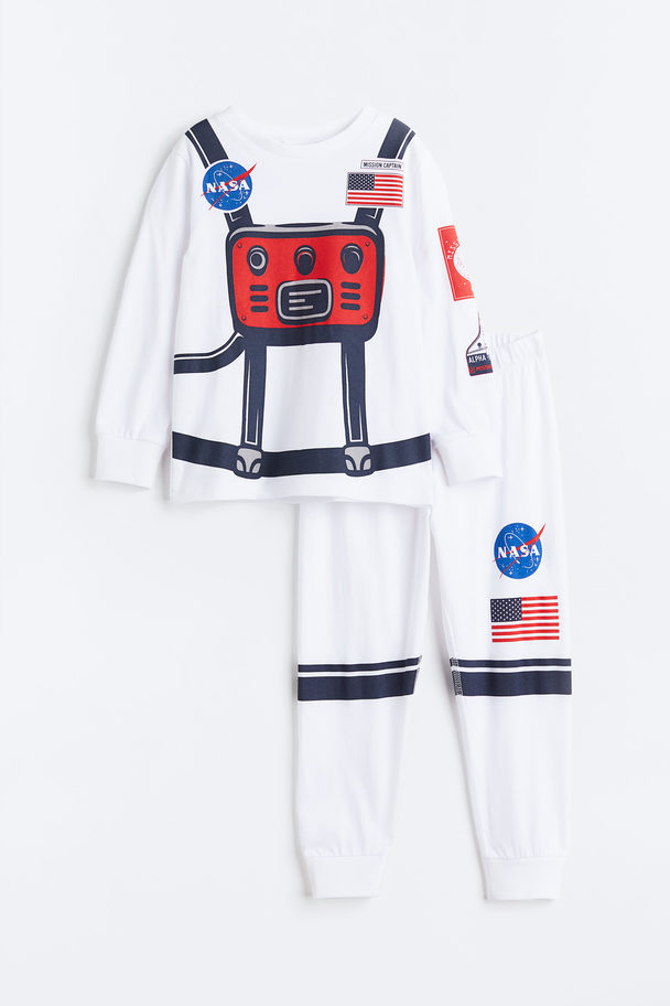 H&M Jerseypyjama Weiß/NASA