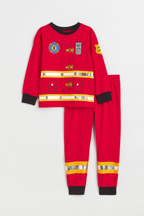 H&M Trikåpyjamas Röd/brandman
