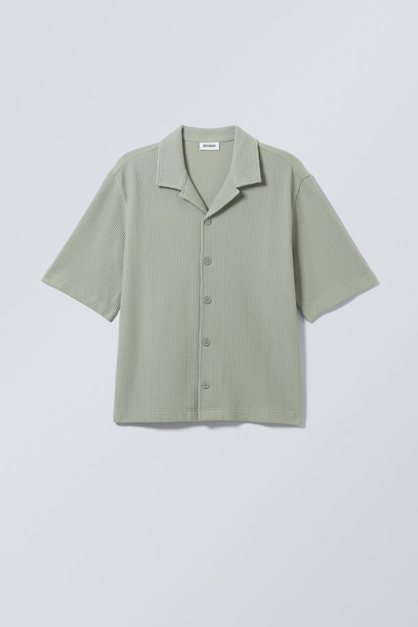 Weekday Rib Relaxed Resort Shirt Sage