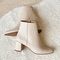 Vera Beige Leather Heeled Ankle Boots