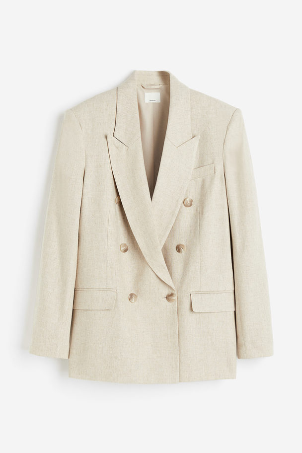 H&M Zweireihiger Blazer Hellbeige