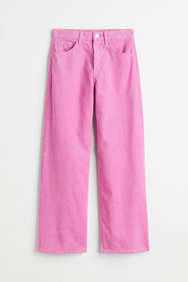 H&M Twillhose Wide Fit High Rosa