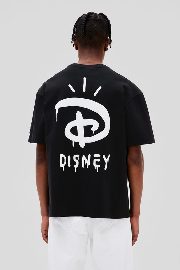 H&M T-Shirt in Loose Fit Schwarz/Disney100
