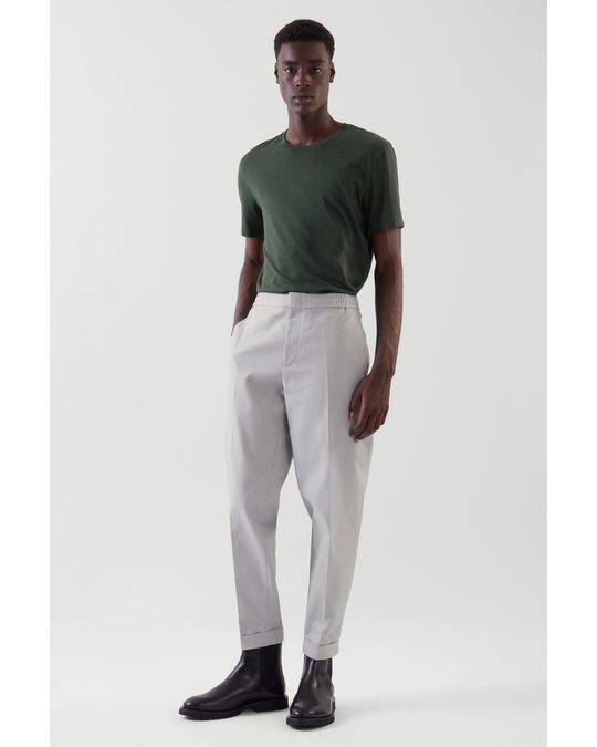 COS Regular-fit Pleated Trousers Light Grey