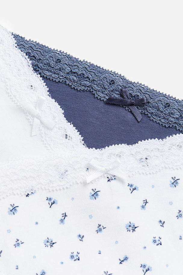 H&M 3-pack Cotton Briefs Dark Dusty Blue/floral