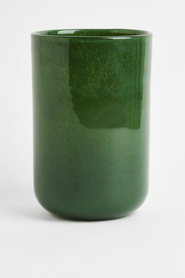 H&M HOME Glassvase Mørk Grønn
