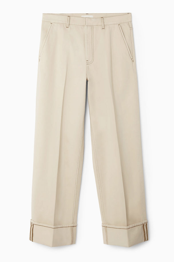 COS Turn-up Denim Trousers Off-white