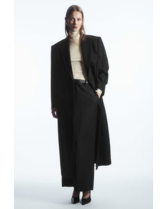 Wool Column Maxi Skirt Black