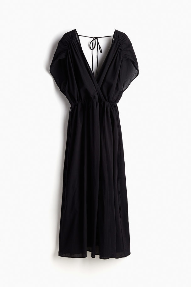 H&M Baumwollkleid in Oversize-Passform Schwarz