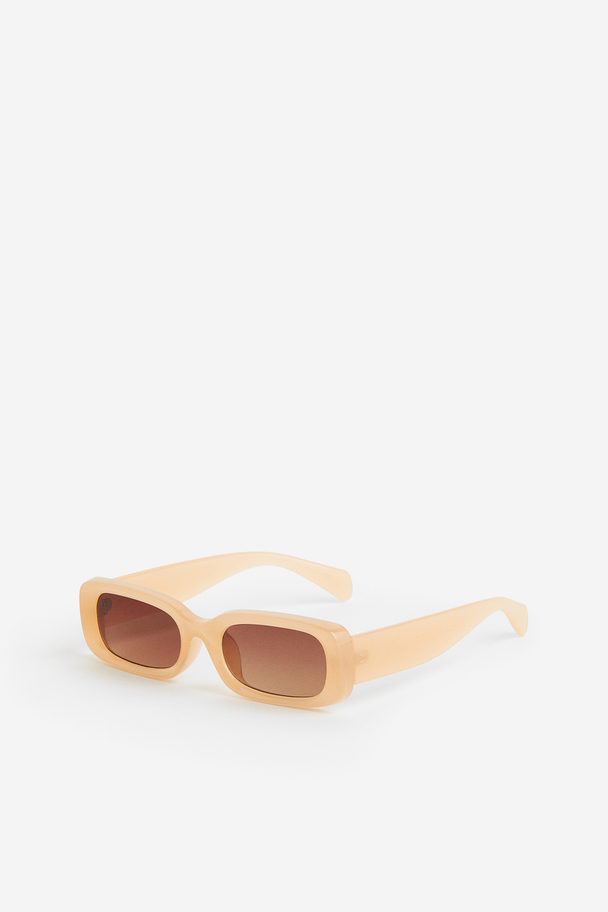 H&M Rechteckige Sonnenbrille Hellbeige