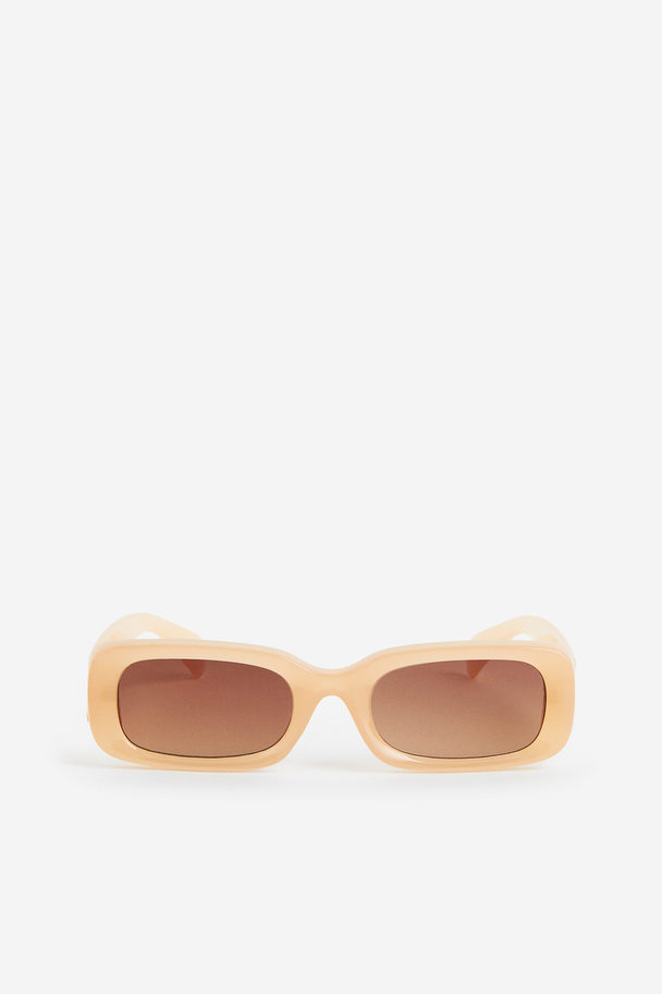 H&M Rechteckige Sonnenbrille Hellbeige