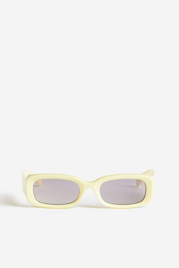 H&M Rechteckige Sonnenbrille Hellgelb