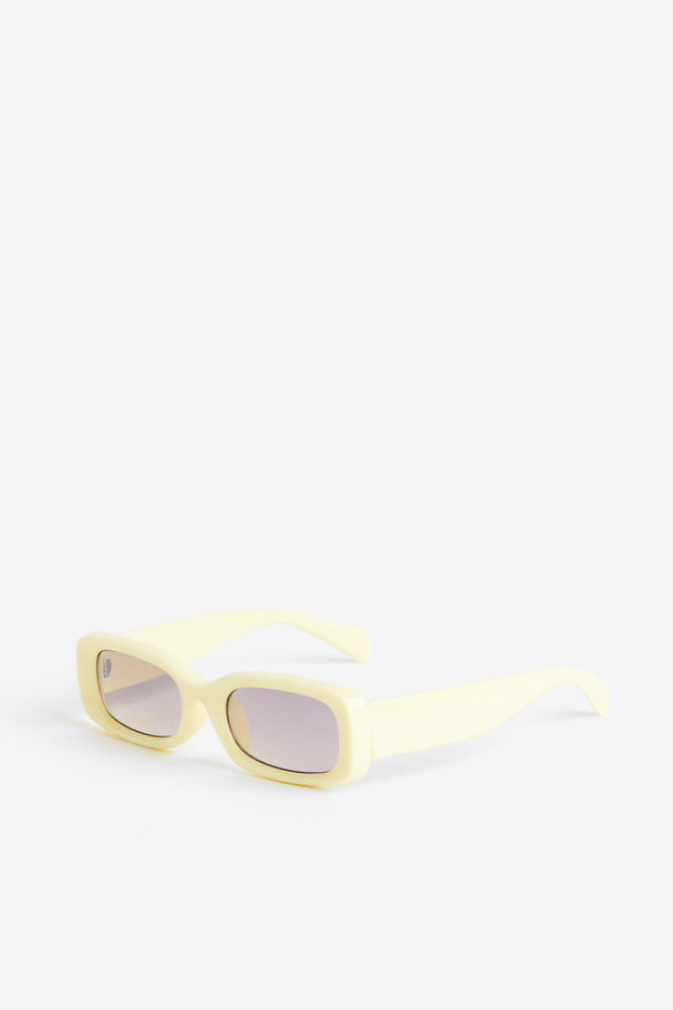 H&M Rechteckige Sonnenbrille Hellgelb