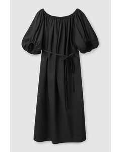 Puff Sleeve Dress Black