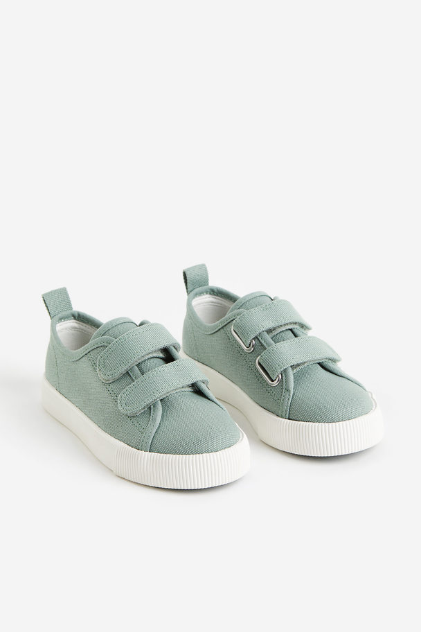 H&M Canvas Trainers Sage Green