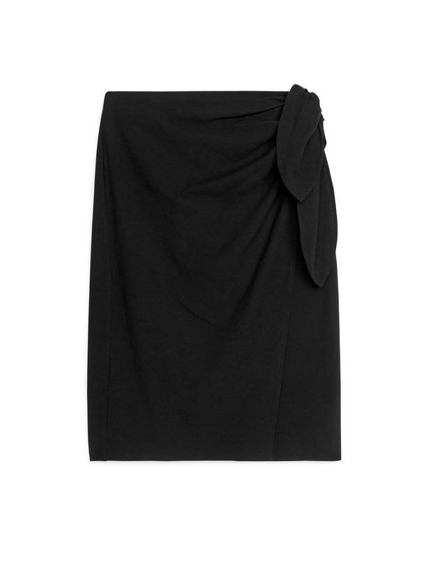 Arket Textured Wrap Skirt Black