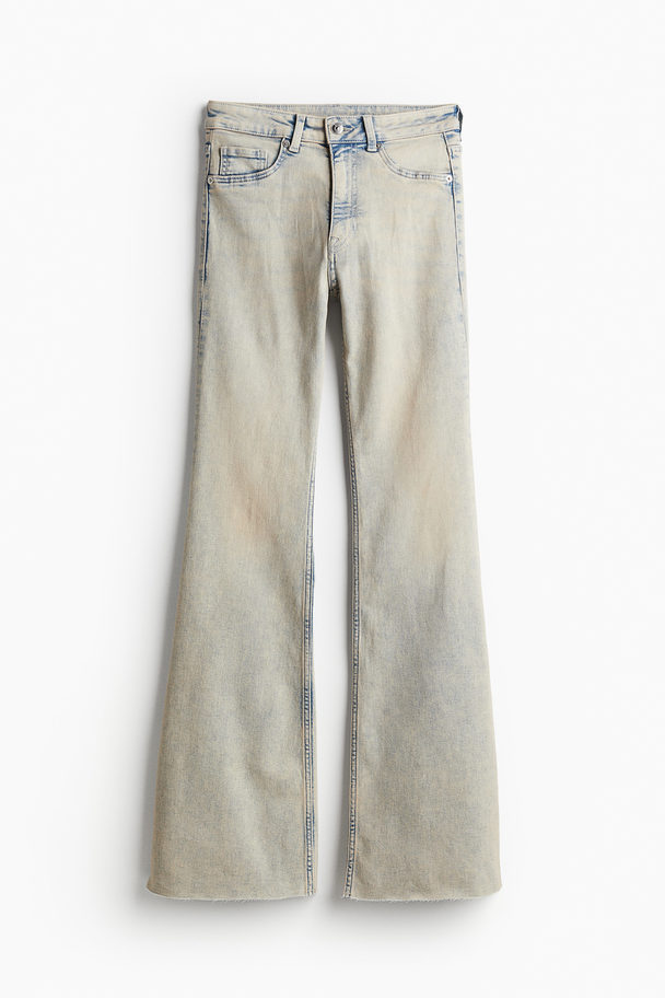 H&M Flared High Jeans Bleek Denimblauw