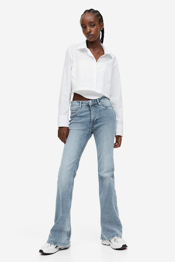 H&M Flared High Jeans Light Denim Blue