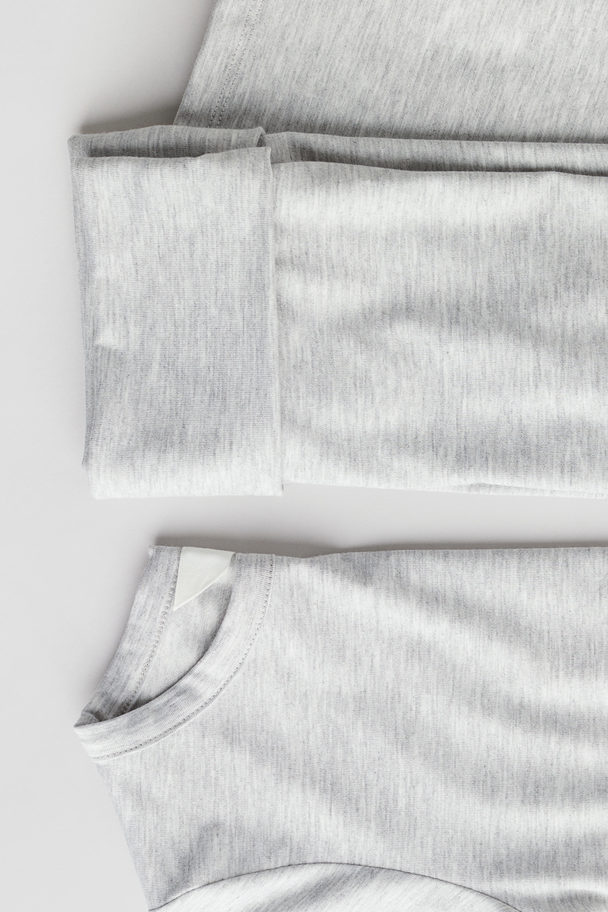 H&M 2-piece Jersey Set Light Grey Marl