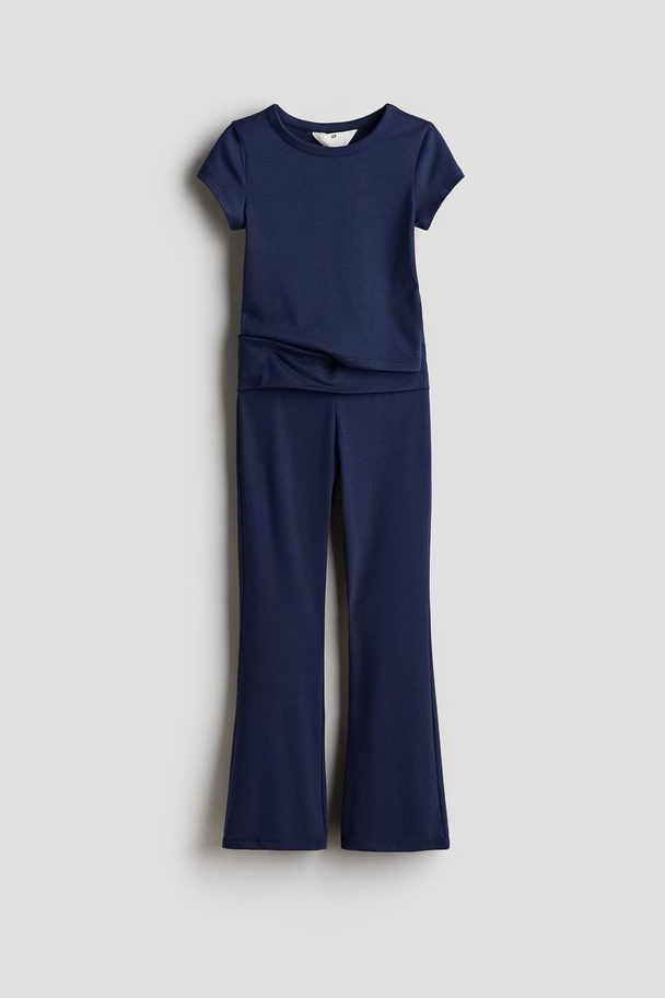 H&M 2-piece Jersey Set Navy Blue