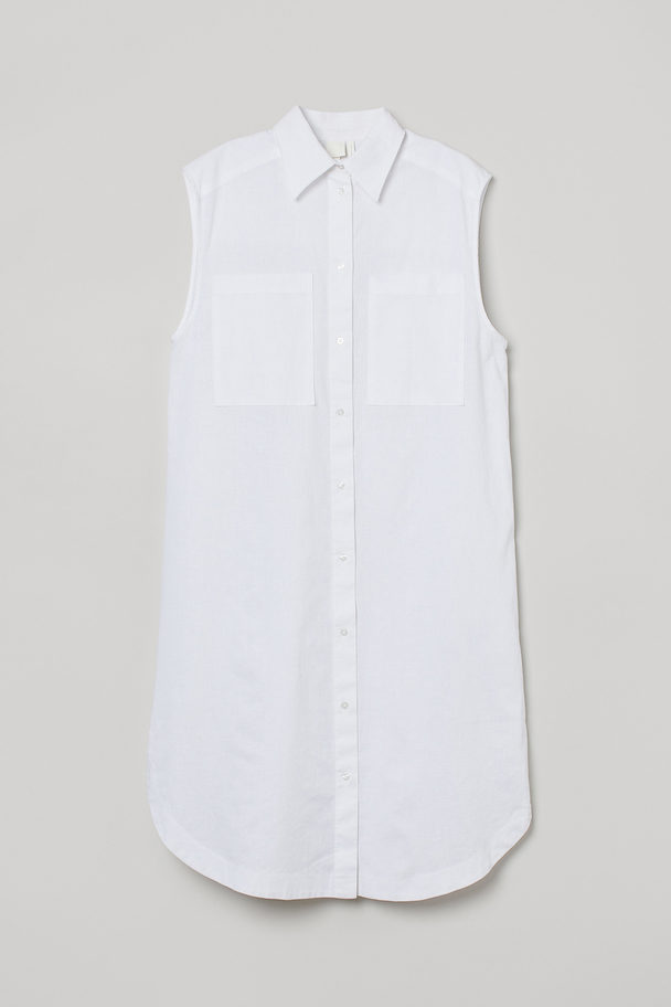 H&M Ärmelloses Blusenkleid Weiß