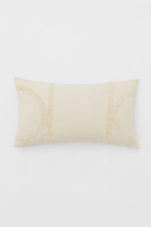 H&M HOME Tufted Cotton Cushion Cover Light Beige/patterned