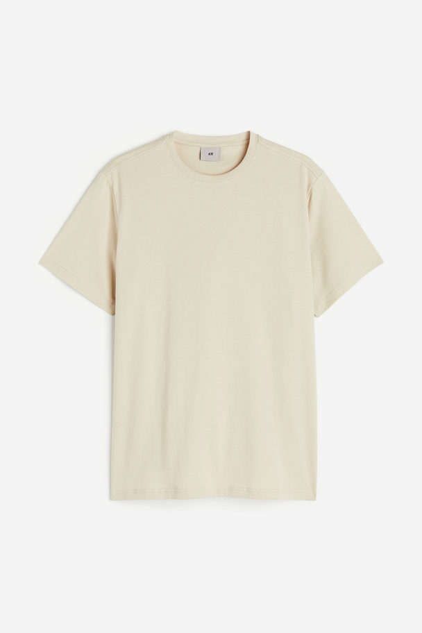 H&M T-Shirt aus Pima-Baumwolle Regular Fit Hellbeige