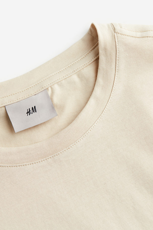 H&M T-shirt Van Pimakatoen - Regular Fit Lichtbeige