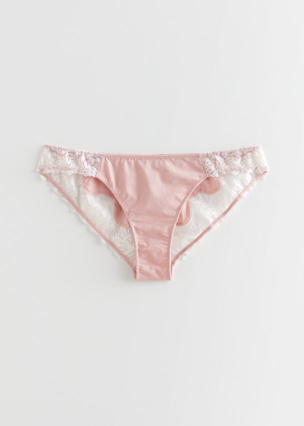 & Other Stories Lace-trimmed Briefs Peach
