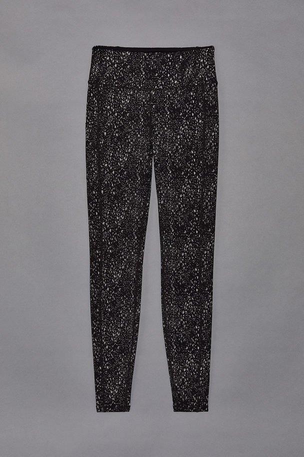H&M Reflective Running Tights Black/patterned