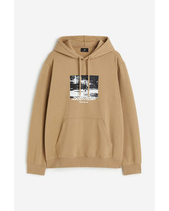 Regular Fit Hoodie Dark Beige