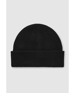 Relaxed-fit Wool Beanie Black