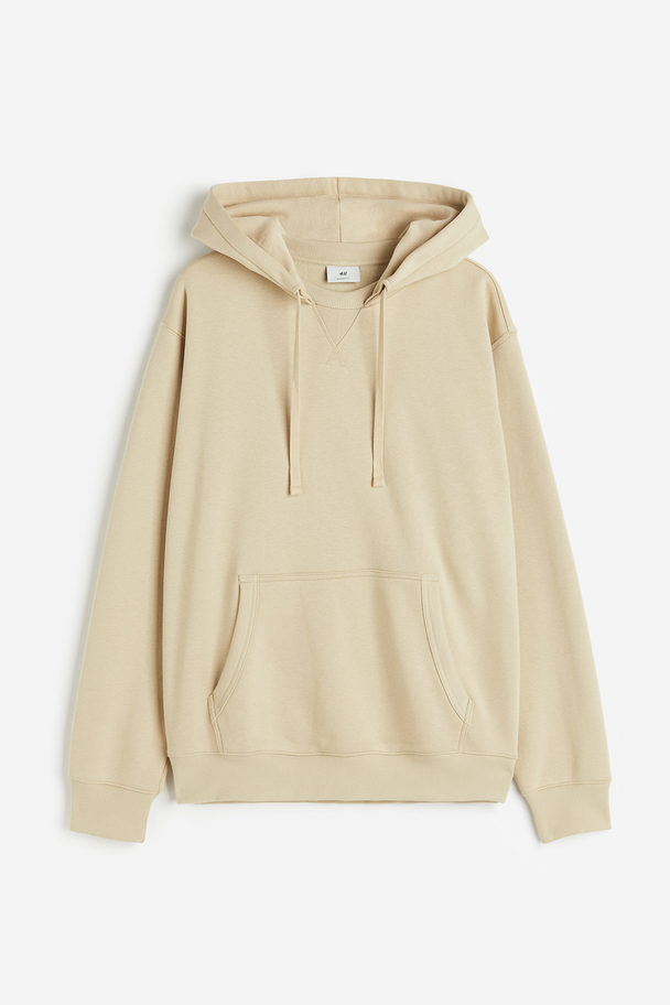 H&M Relaxed Fit Hoodie Light Beige